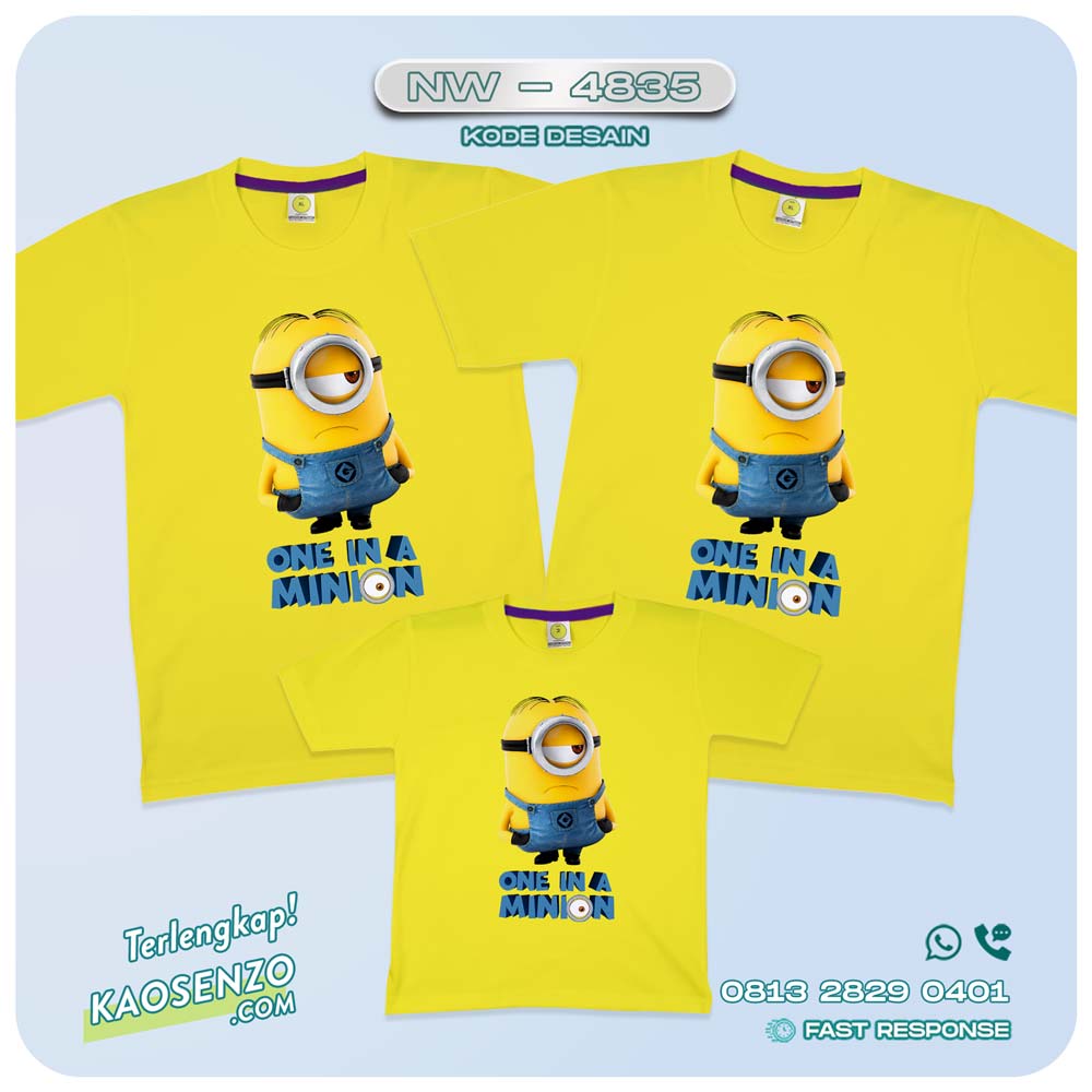 Baju Kaos Couple Keluarga Minion | Kaos Family Custom | Kaos Minion - NW 4835