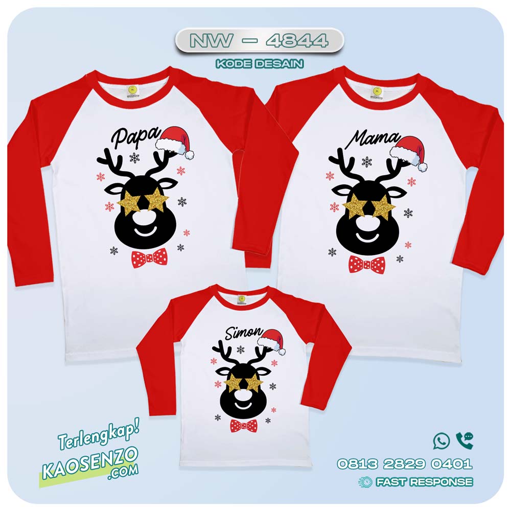 Baju Kaos Couple Keluarga Natal | Kaos Family Custom Christmas | Kaos Natal NW 4844