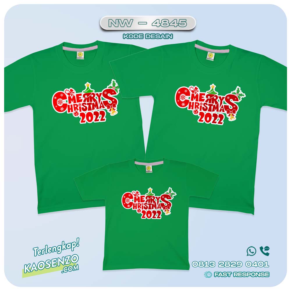 Baju Kaos Couple Keluarga Natal | Kaos Family Custom Christmas | Kaos Natal - NW 4845