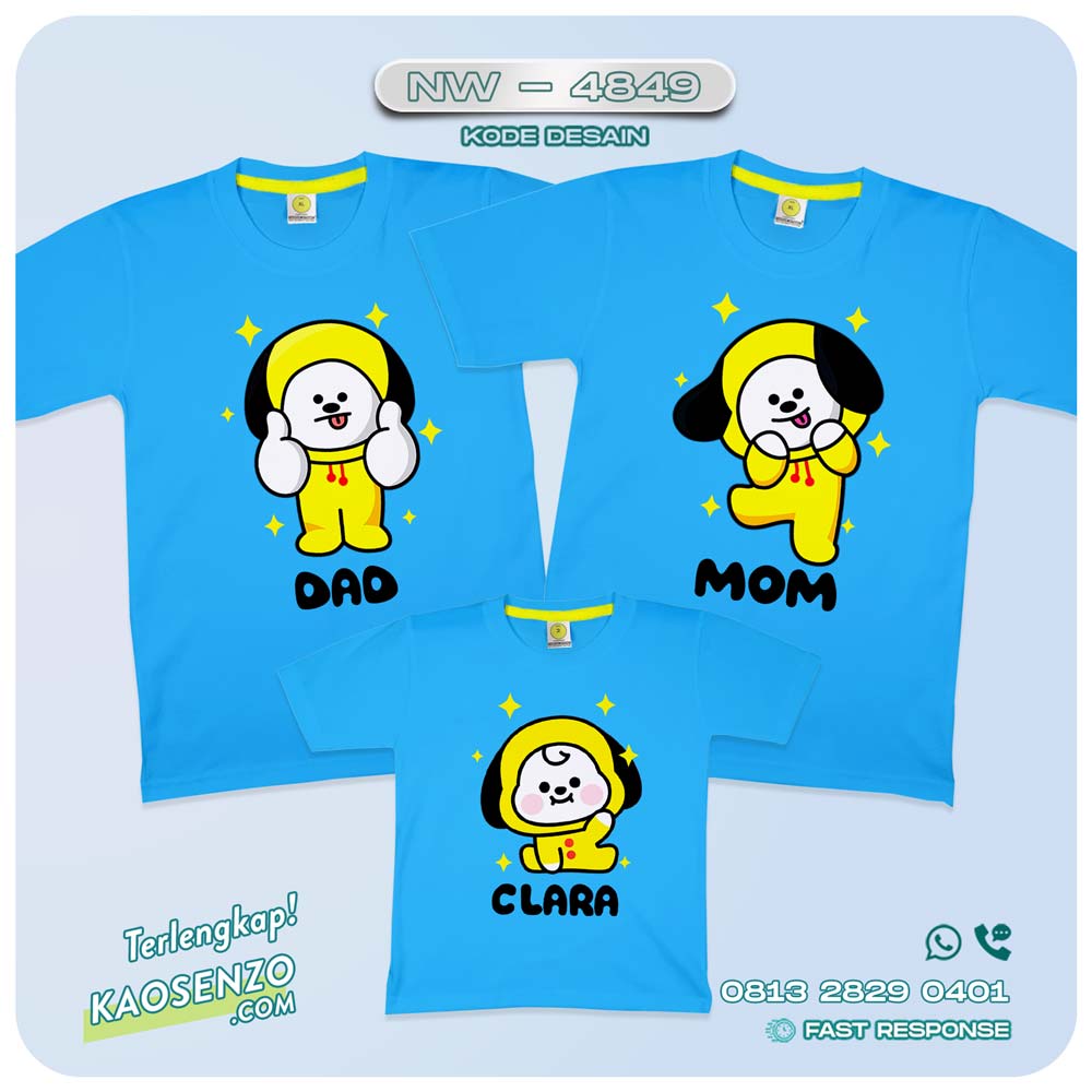 Kaos Couple Keluarga BT21 | Kaos Ulang Tahun Anak | Kaos BT21 - NW 4849