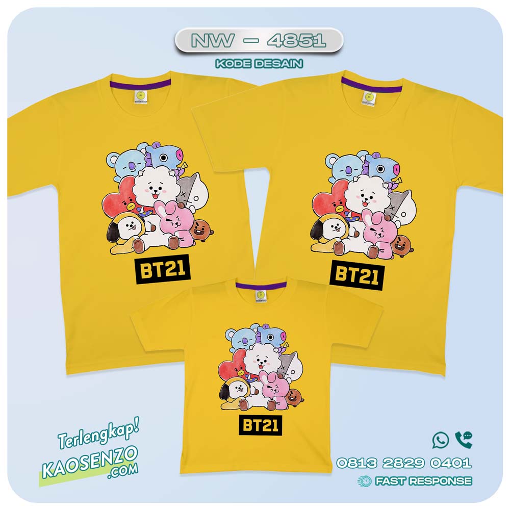 Kaos Couple Keluarga BT21 | Kaos Ulang Tahun Anak | Kaos BT21 - NW 4851