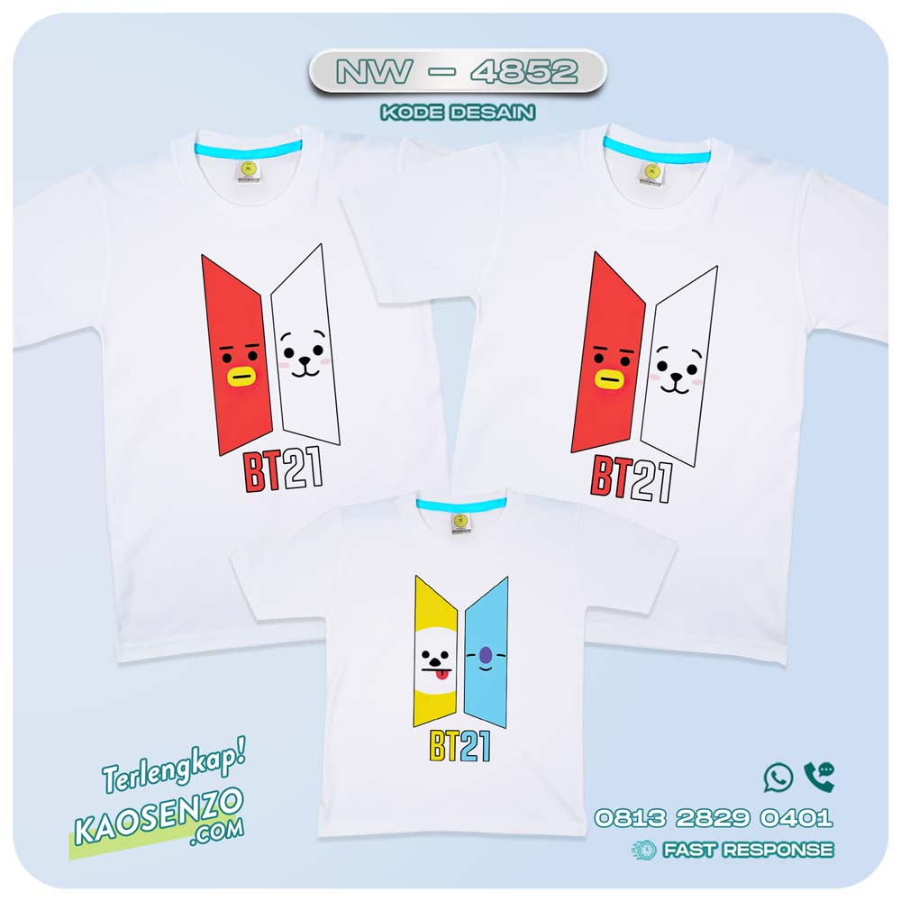 Baju Kaos Couple Keluarga BT21| Kaos Ultah Anak | Kaos BT21 - NW 4852