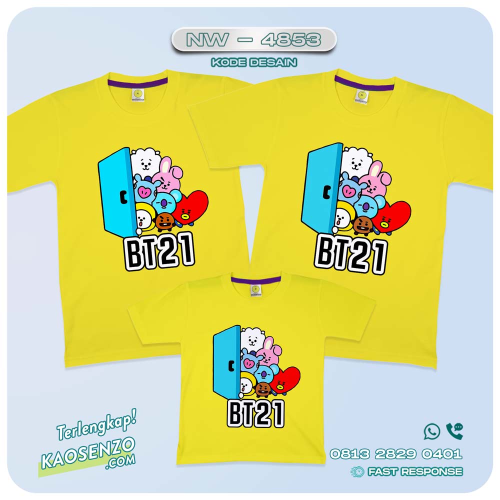 Kaos Couple Keluarga BT21 | Kaos Ulang Tahun Anak | Kaos BT21 - NW 4853