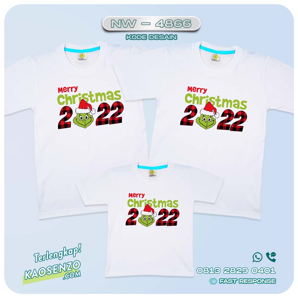 Baju Kaos Couple Keluarga Natal | Kaos Family Custom Christmas | Kaos Natal - NW 4866