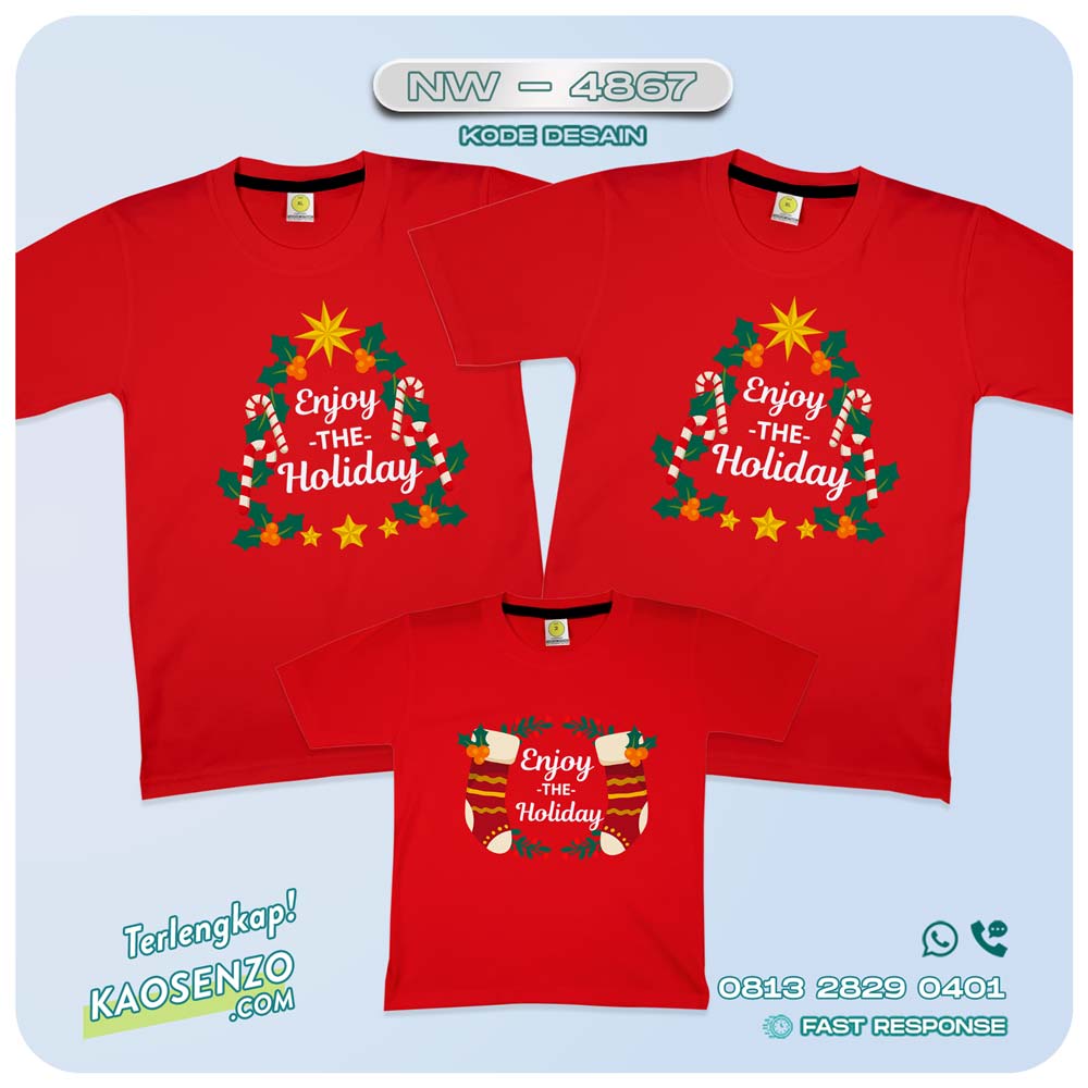 Baju Kaos Couple Keluarga Natal | Kaos Family Custom Christmas | Kaos Natal - NW 4867