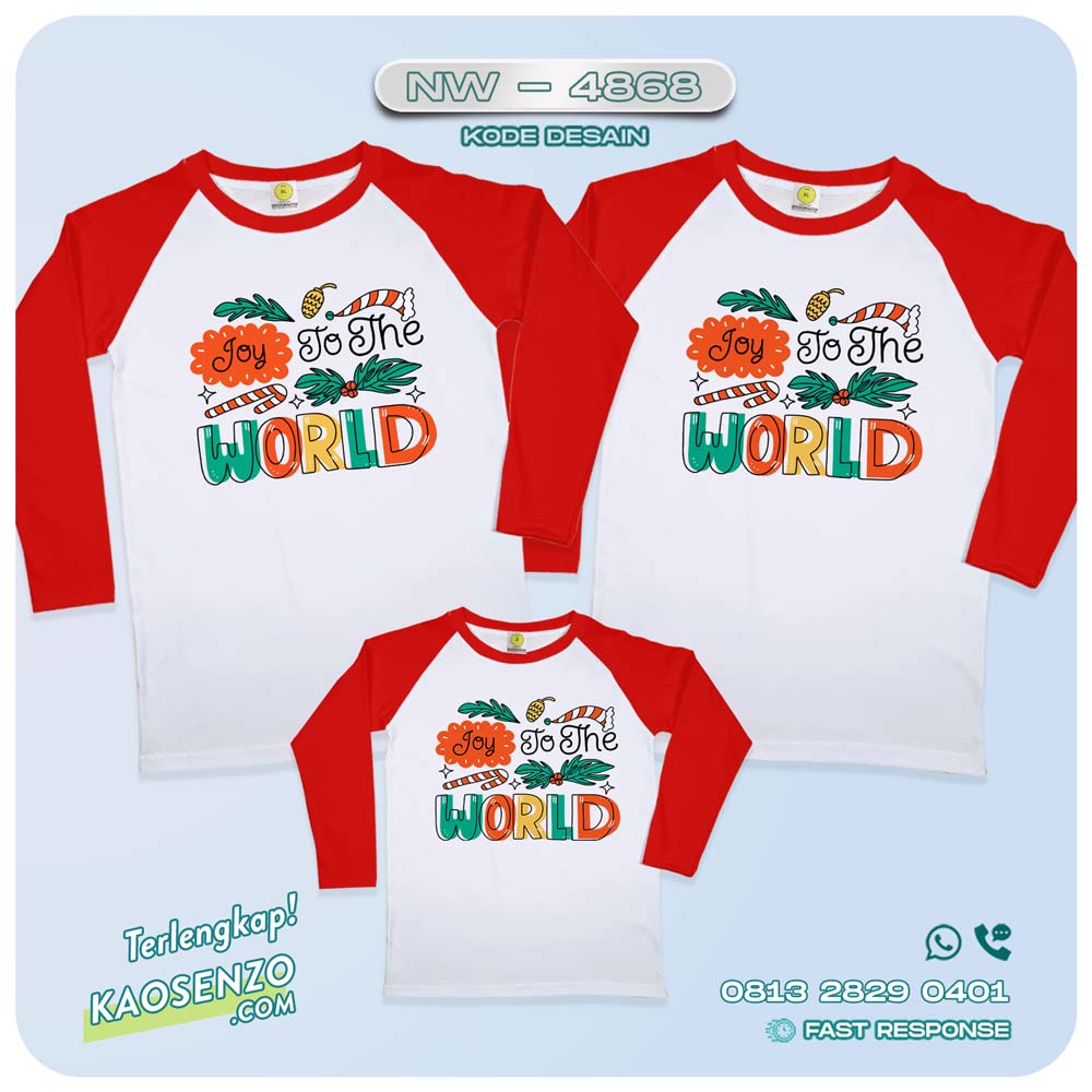 Baju Kaos Couple Keluarga Natal | Kaos Family Custom Christmas | Kaos Natal NW 4868
