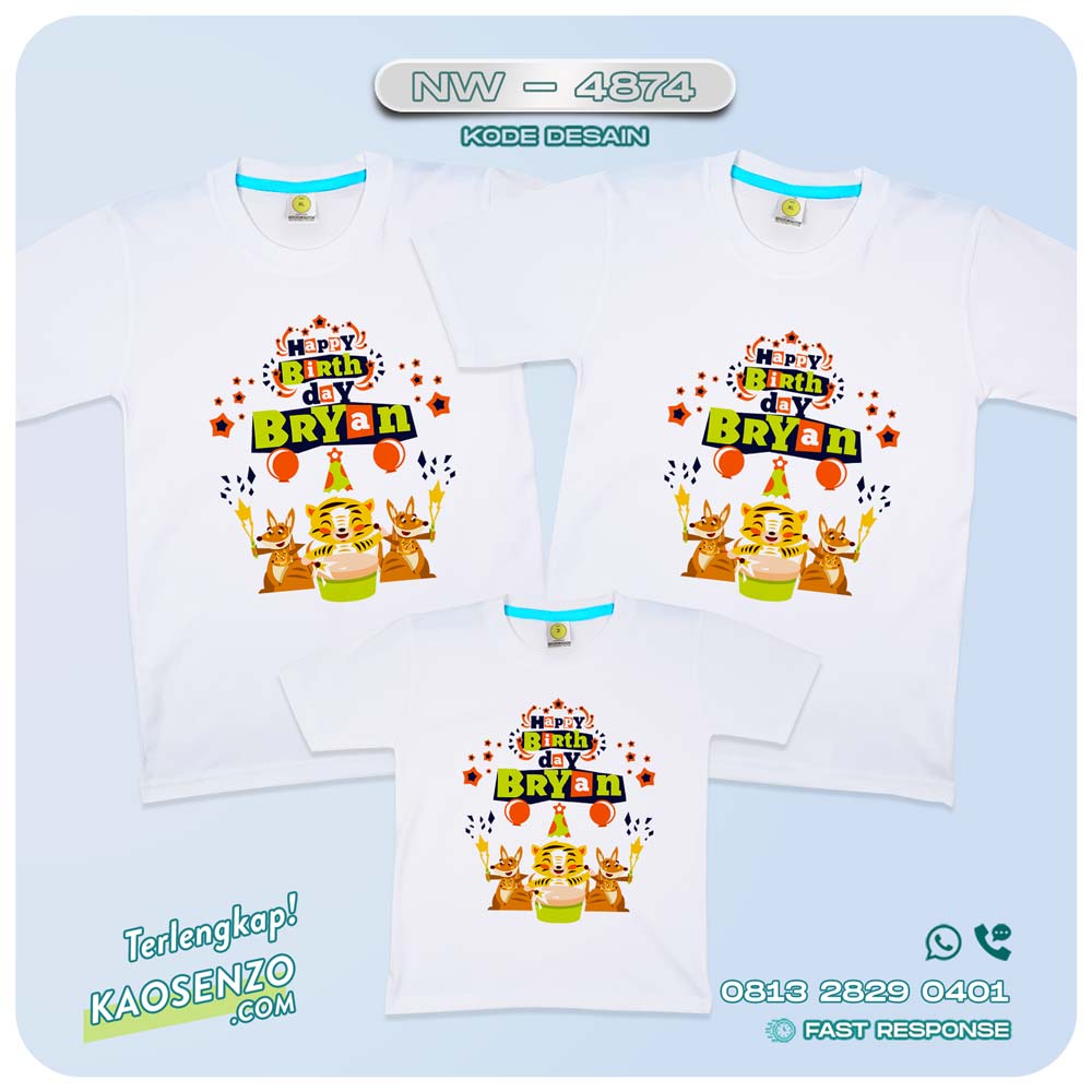 Baju Kaos Couple Keluarga Animal Zoo | Kaos Ultah Anak | Kaos Animal Zoo - NW 4874