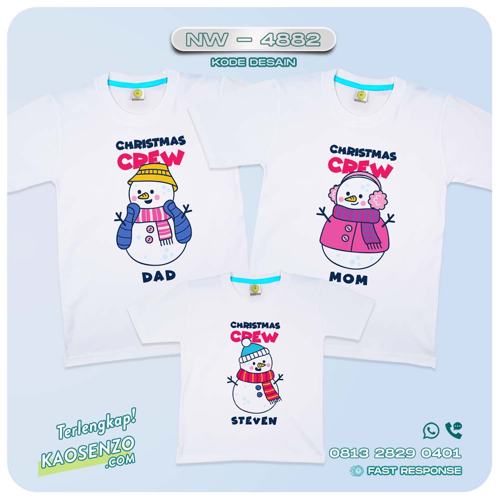 Baju Kaos Couple Keluarga Natal | Kaos Family Custom Christmas | Kaos Natal - NW 4882