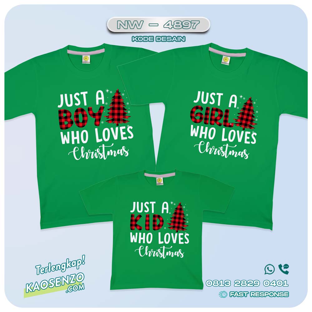 Baju Kaos Couple Keluarga Natal | Kaos Family Custom Christmas | Kaos Natal - NW 4897