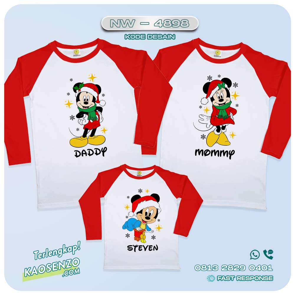 Baju Kaos Couple Keluarga Natal | Kaos Family Custom Christmas | Kaos Natal NW 4898