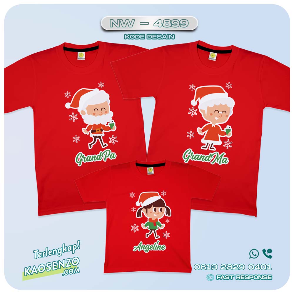 Baju Kaos Couple Keluarga Natal | Kaos Family Custom Christmas | Kaos Natal - NW 4899