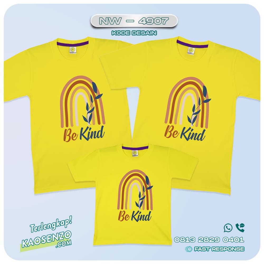 Baju Kaos Couple Keluarga Boho Rainbow | Kaos Family Custom | Kaos Boho Rainbow - NW 4907