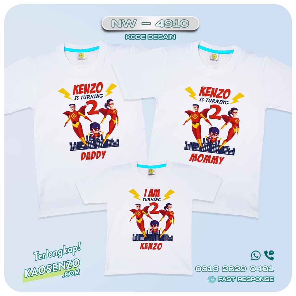 Kaos Couple Keluarga | Kaos Ulang Tahun | Kaos Family Custom Superhero - NW 4910