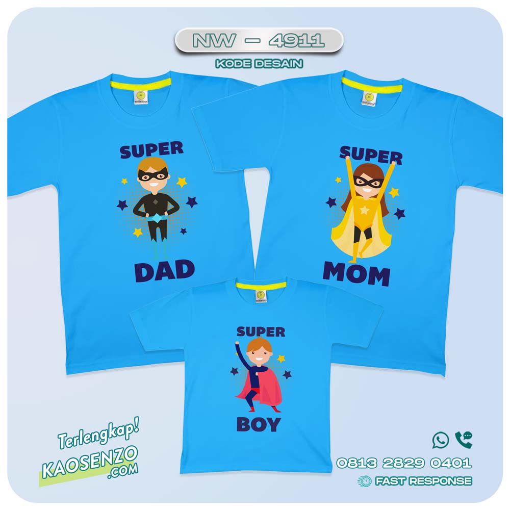 Baju Kaos Couple Keluarga superhero| Kaos Family Custom | Kaos Superhero - NW 4911