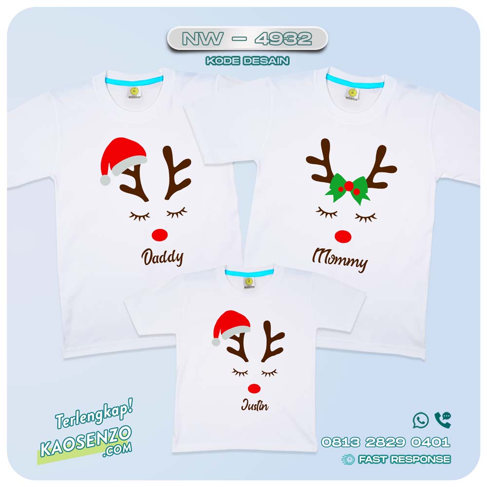 Baju Kaos Couple Keluarga Natal | Kaos Family Custom Christmas | Kaos Natal - NW 4932