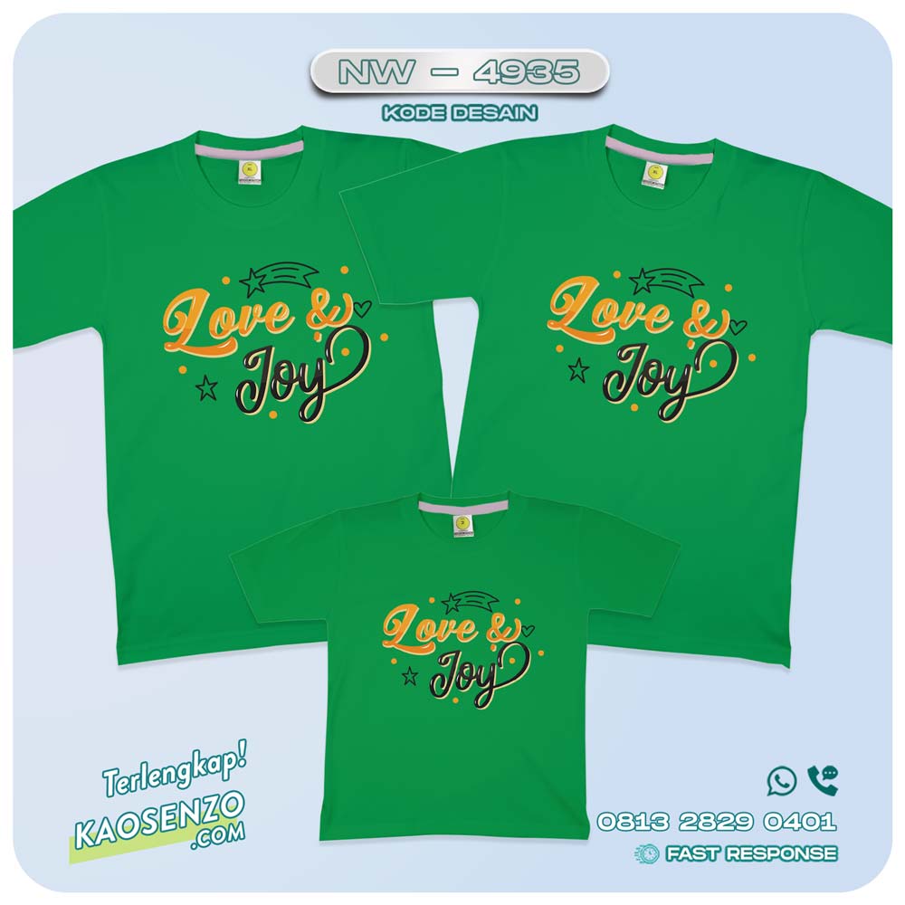 Baju Kaos Couple Keluarga Natal | Kaos Family Custom Christmas | Kaos Natal - NW 4935