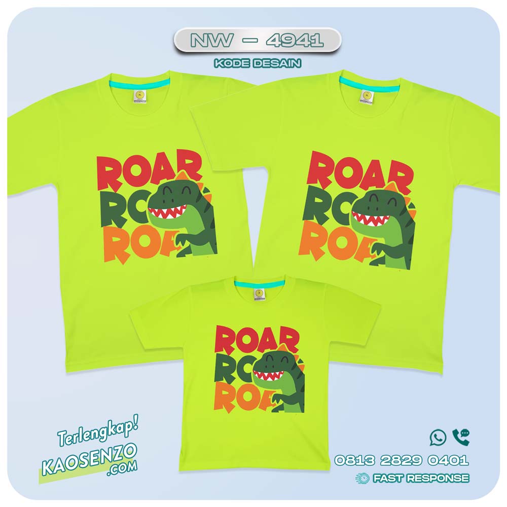 Baju Kaos Couple Keluarga Dinosaurus | Kaos Family Custom | Kaos Dinosaurus - NW 4941