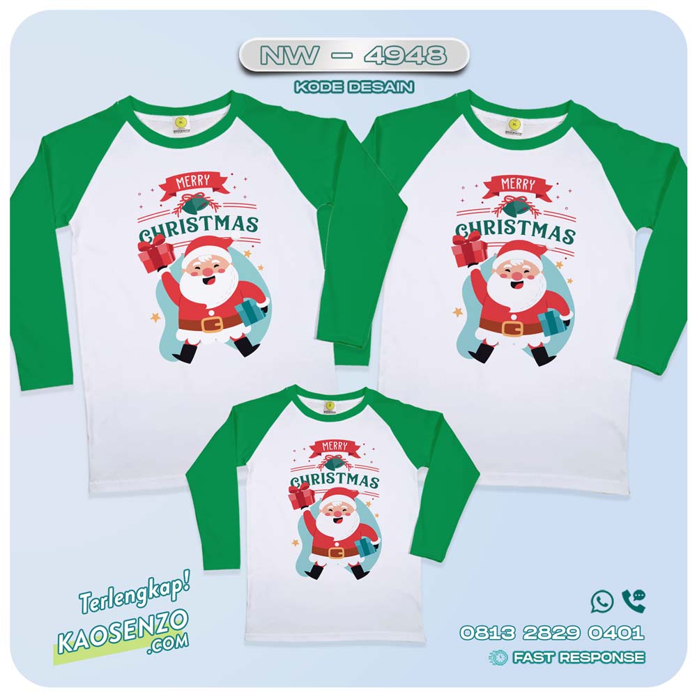 Baju Kaos Couple Keluarga Natal | Kaos Family Custom Christmas | Kaos Natal NW 4948