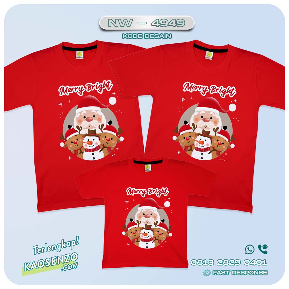 Baju Kaos Couple Keluarga Natal | Kaos Family Custom Christmas | Kaos Natal - NW 4949