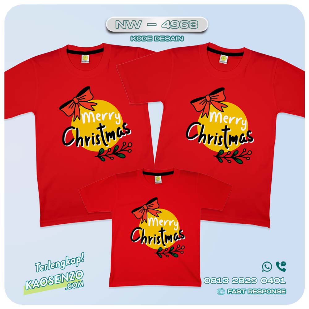Baju Kaos Couple Keluarga Natal | Kaos Family Custom Christmas | Kaos Natal - NW 4963