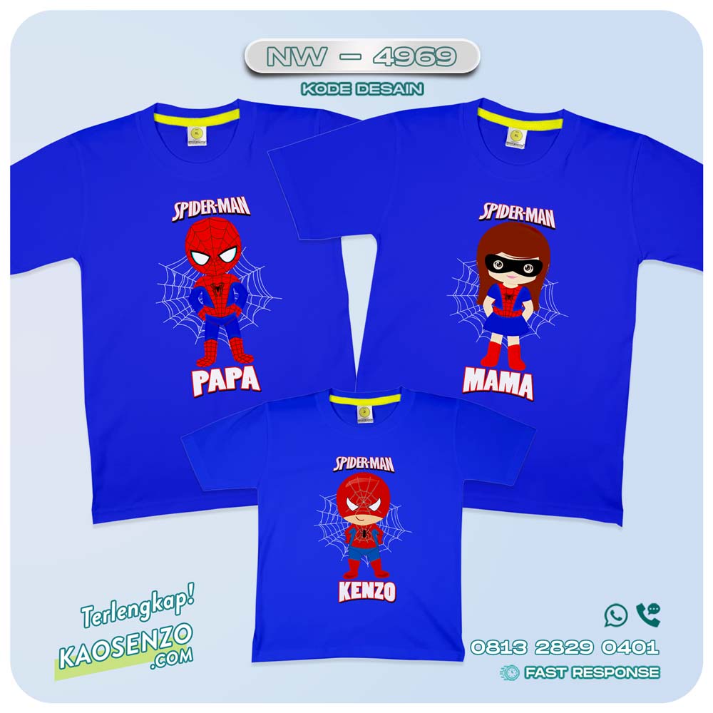 Kaos Couple Keluarga Spiderman | Kaos Family Custom | Kaos Spiderman - NW 4969