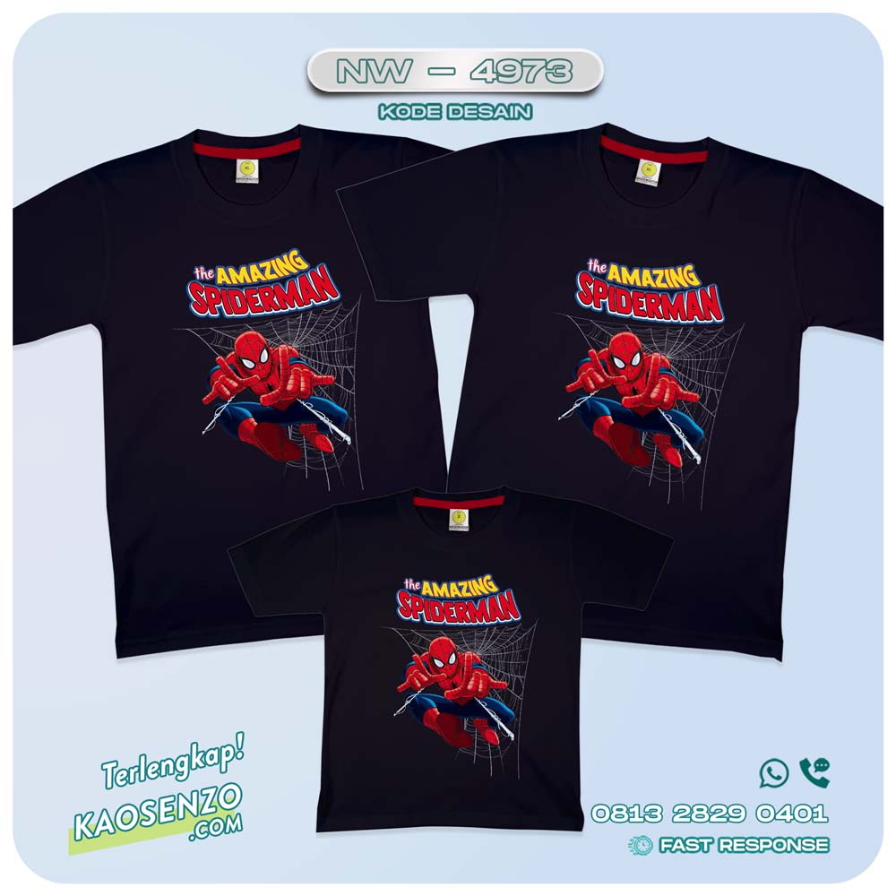 Kaos Couple Keluarga Spiderman | Kaos Family Custom | Kaos Spiderman - NW 4973