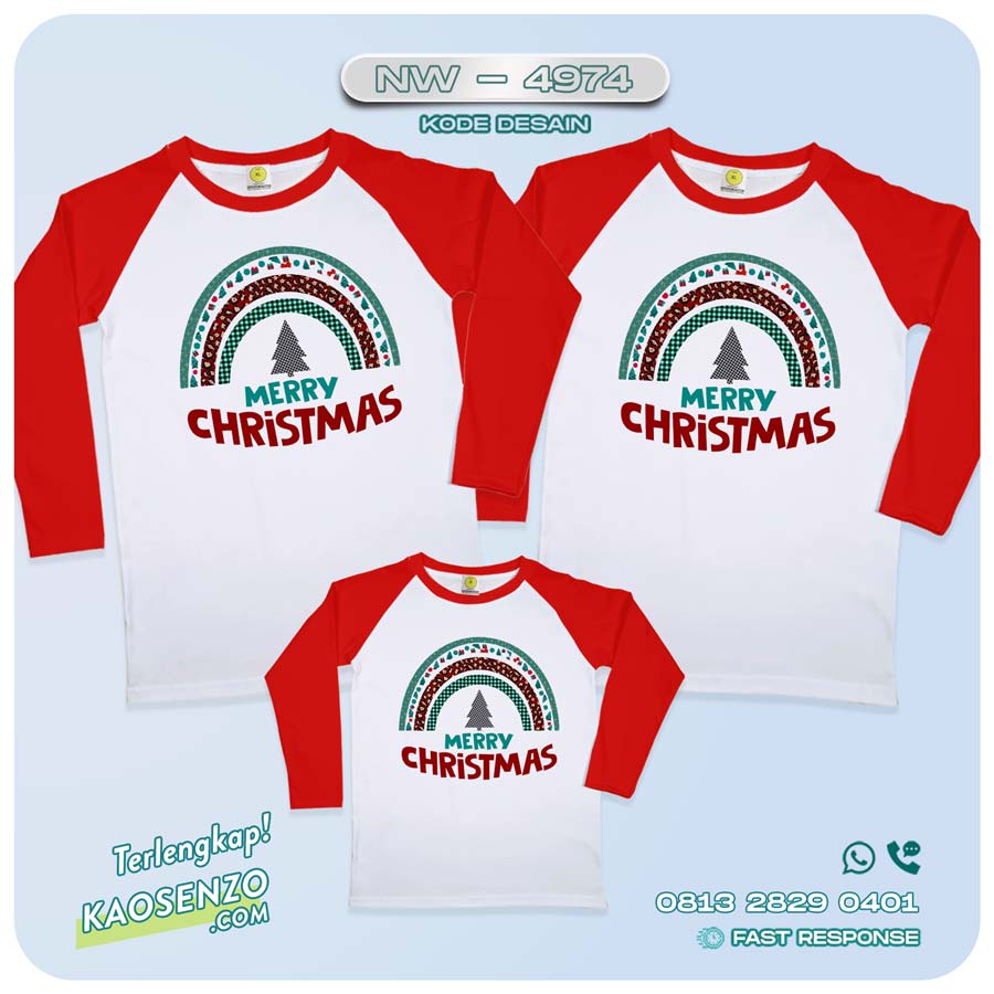 Baju Kaos Couple Keluarga Natal | Kaos Family Custom Christmas | Kaos Natal NW 4974