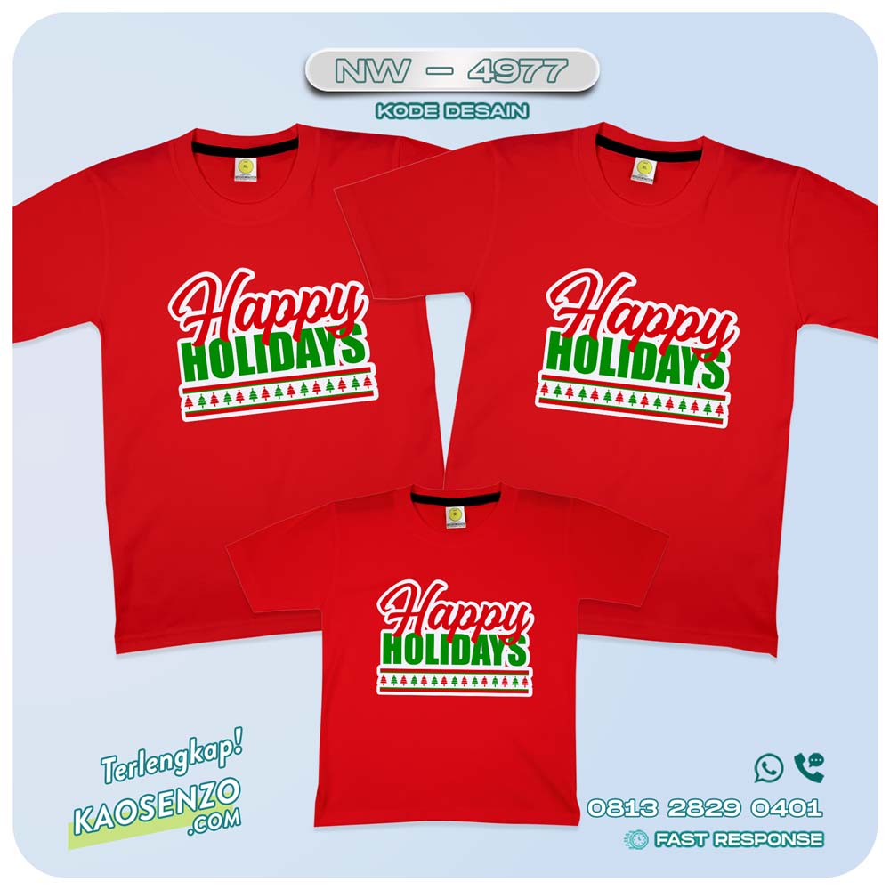 Baju Kaos Couple Keluarga Natal | Kaos Family Custom Christmas | Kaos Natal - NW 4977