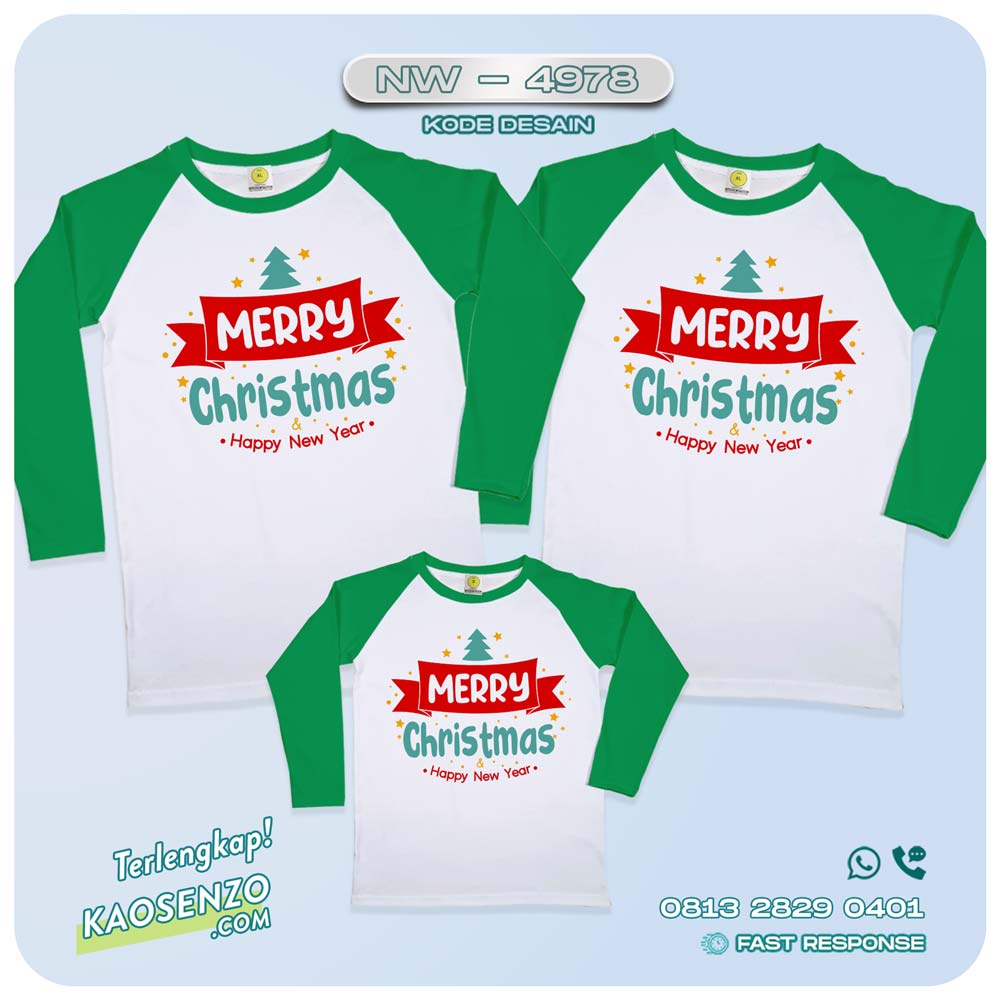 Baju Kaos Couple Keluarga Natal | Kaos Family Custom Christmas | Kaos Natal NW 4978