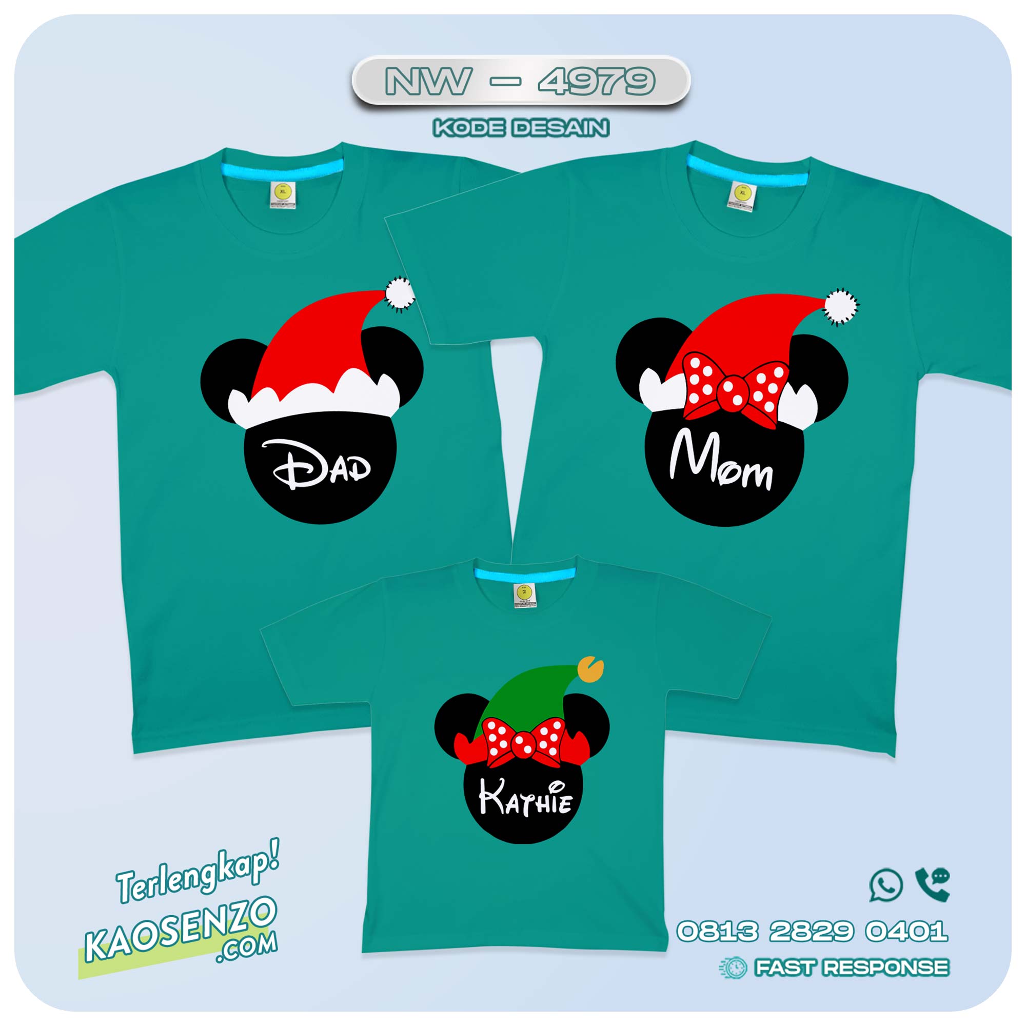 Baju Kaos Couple Keluarga Natal | Kaos Family Custom Christmas | Kaos Natal - NW 4979