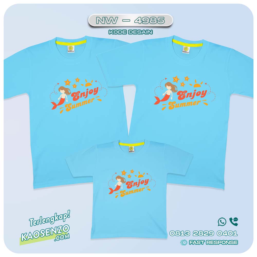 Baju Kaos Couple Keluarga Mermaid | Kaos Family Custom Mermaid | Kaos Mermaid - NW 4985