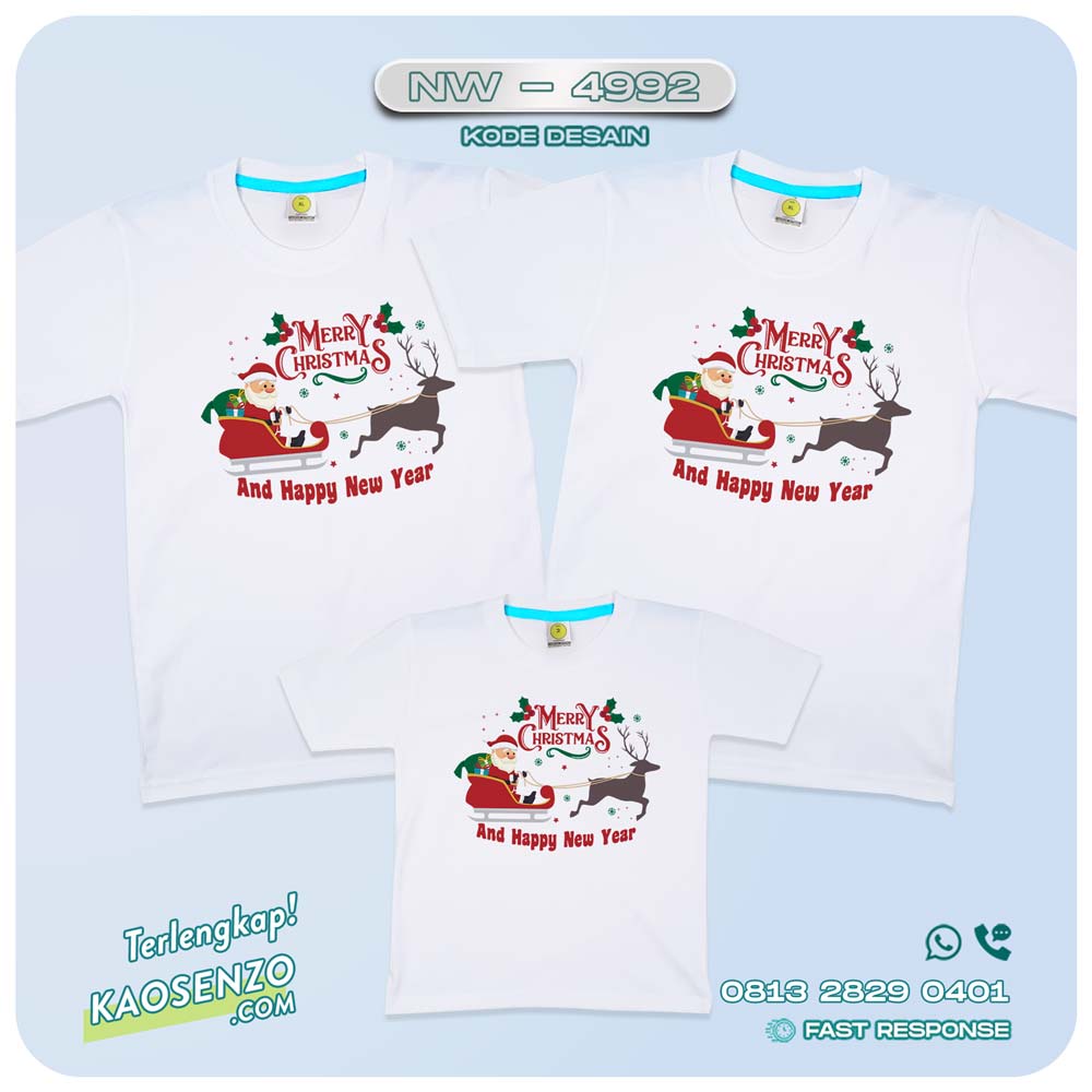Baju Kaos Couple Keluarga Natal | Kaos Family Custom Christmas | Kaos Natal - NW 4992