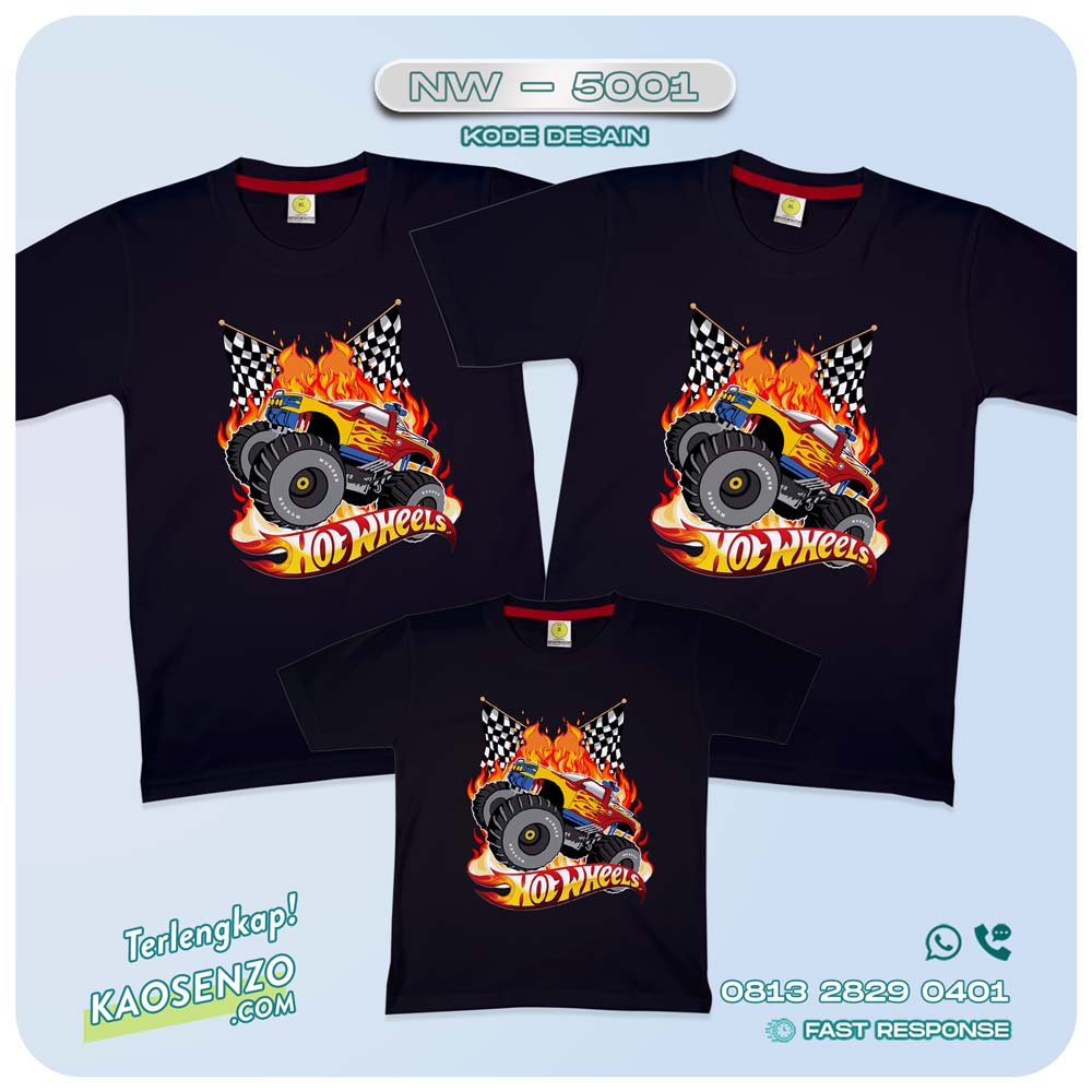 Baju Kaos Couple Keluarga Hotwheels | Kaos Family Custom | Kaos Hotwheels - NW 5001