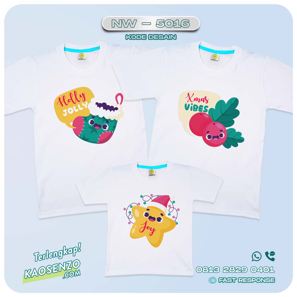 Baju Kaos Couple Keluarga Natal | Kaos Family Custom Christmas | Kaos Natal - NW 5016