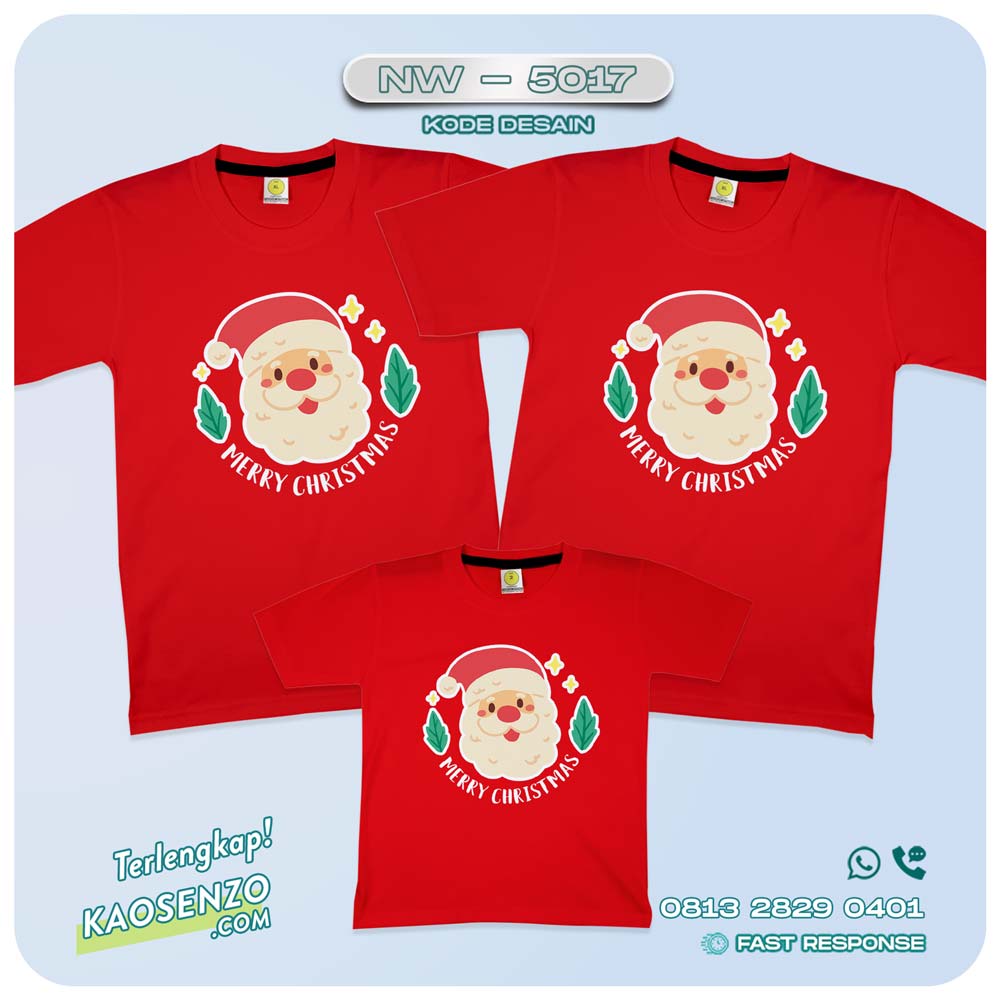 Baju Kaos Couple Keluarga Natal | Kaos Family Custom Christmas | Kaos Natal - NW 5017