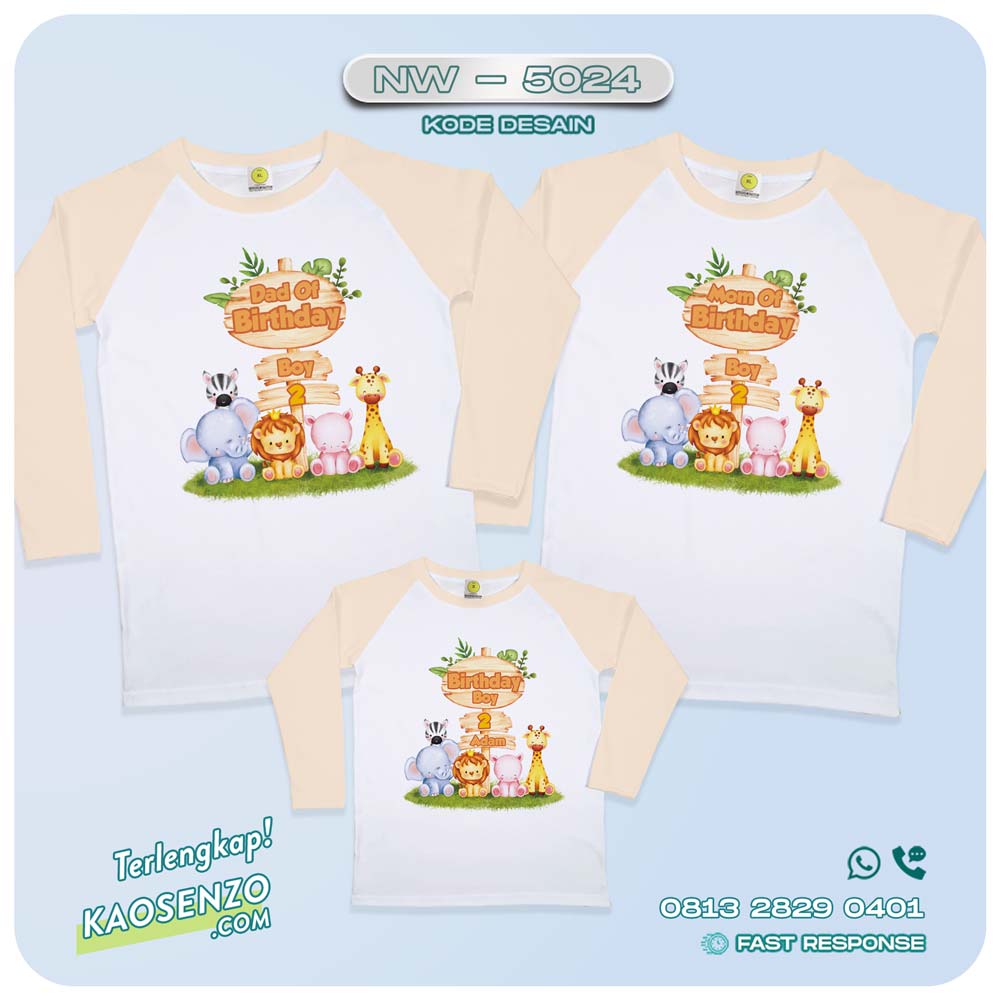 Baju Kaos Couple Keluarga Animal Zoo | Kaos Ultah Anak | Kaos Family Custom | Kaos Animal Zoo NW 5024