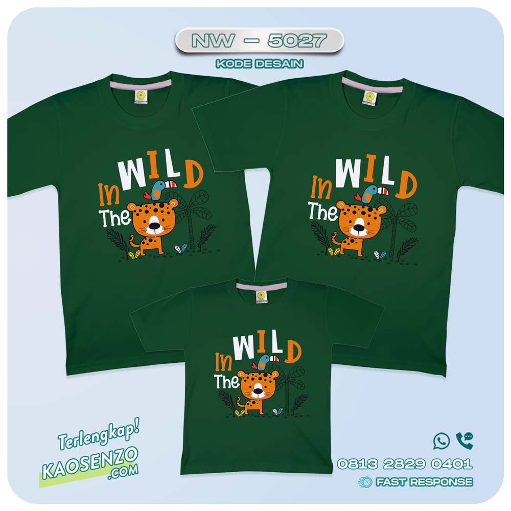 Baju Kaos Couple Keluarga Animal Zoo | Kaos Wildlife Animal - NW 5027