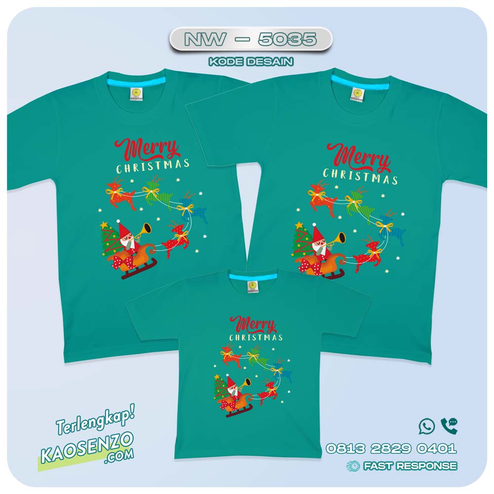 Baju Kaos Couple Keluarga Natal | Kaos Family Custom Christmas | Kaos Natal - NW 5035