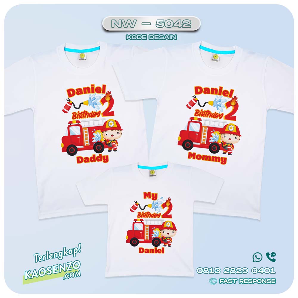 Baju Kaos Couple Keluarga Animasi Pemadam Kebakaran | Kaos Family Custom Kartun Profesi | Kaos Kartun Pemadam Kebakaran - NW 5042