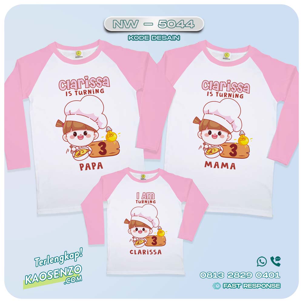 Baju Kaos Couple Keluarga Animasi Chef | Kaos Family Custom Kartun Profesi | Kaos Kartun Chef NW 5044