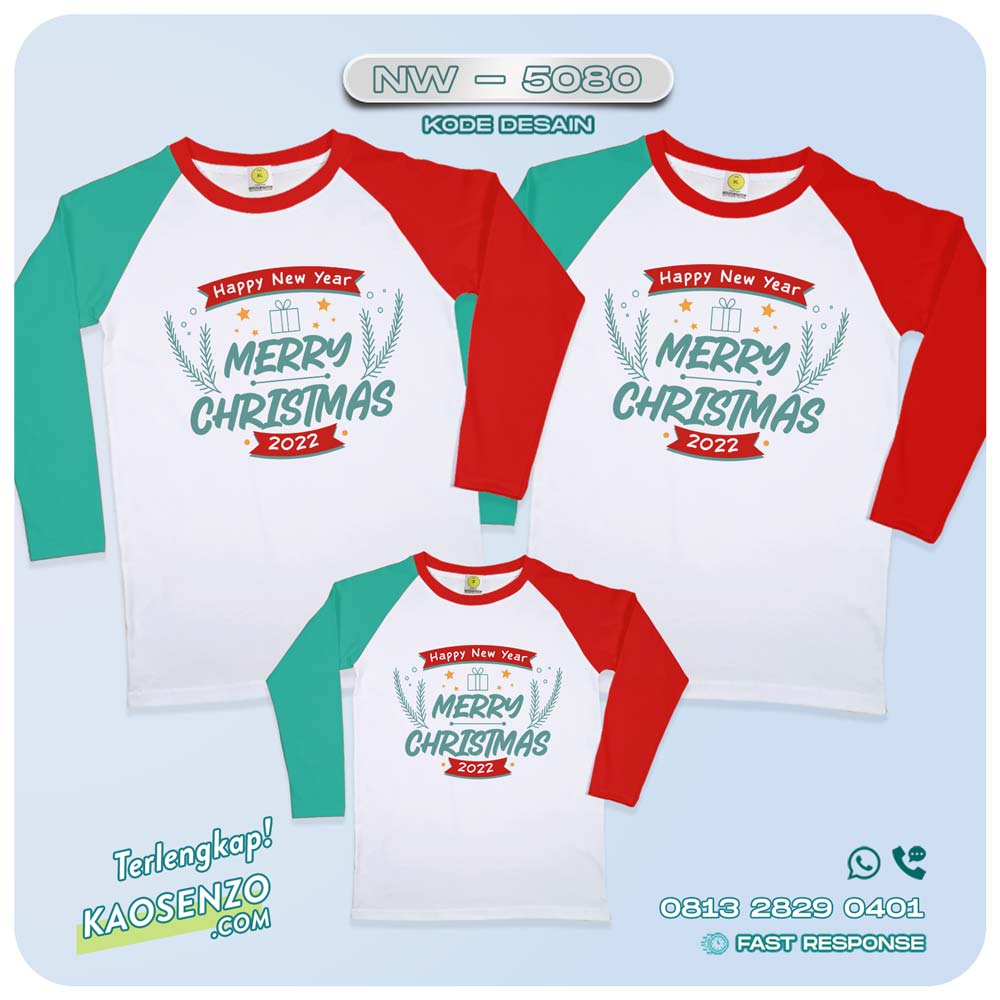 Baju Kaos Couple Keluarga Natal | Kaos Family Custom Christmas | Kaos Natal NW 5080
