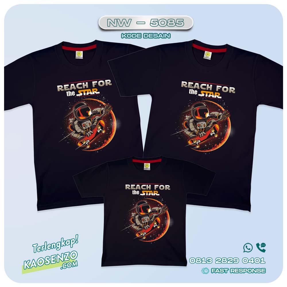 Baju Kaos Couple Keluarga Astronot | Kaos Family Custom | Kaos Astronot - NW 5085