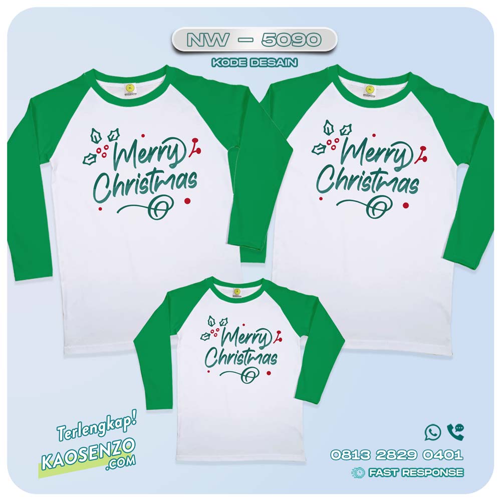 Baju Kaos Couple Keluarga Natal | Kaos Family Custom Christmas | Kaos Natal NW 5090