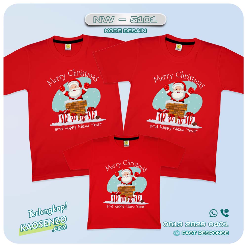 Baju Kaos Couple Keluarga Natal | Kaos Family Custom Christmas | Kaos Natal - NW 5101