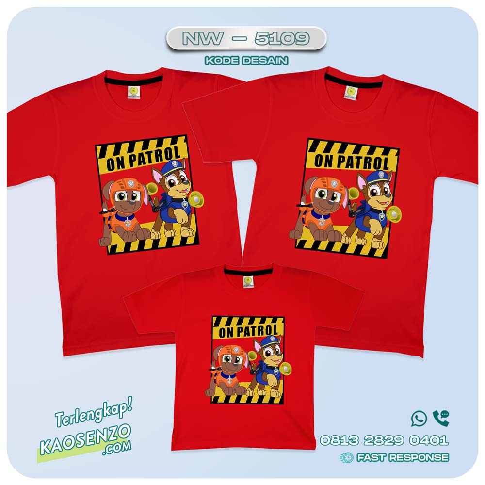 Baju Kaos Couple Keluarga Paw Patrol | Kaos Family Custom Paw Patrol | Kaos Paw Patrol - NW 5109