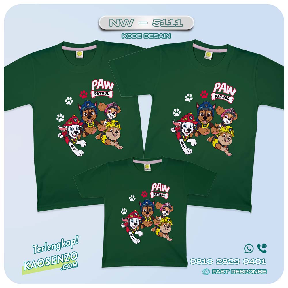 Baju Kaos Couple Keluarga Paw Patrol | Kaos Family Custom Paw Patrol | Kaos Paw Patrol - NW 5111