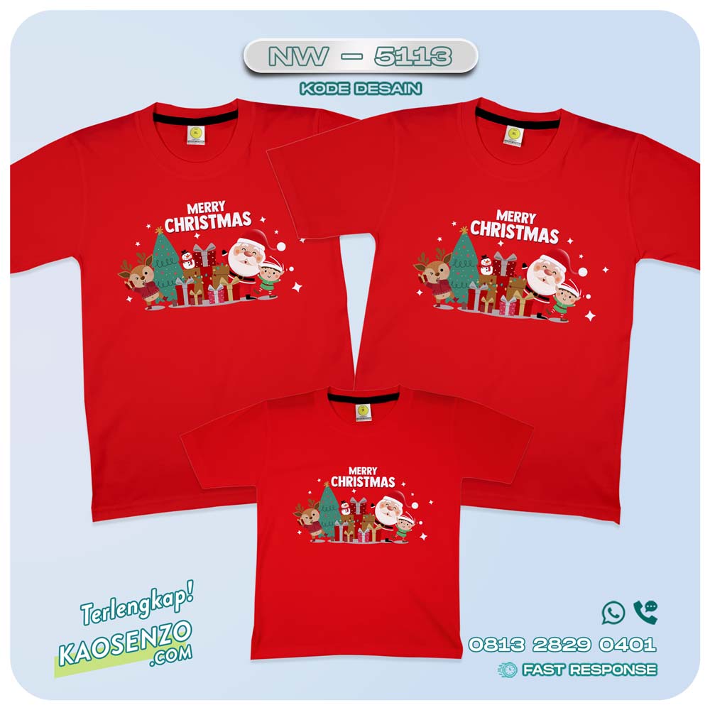 Baju Kaos Couple Keluarga Natal | Kaos Family Custom Christmas | Kaos Natal - NW 5113