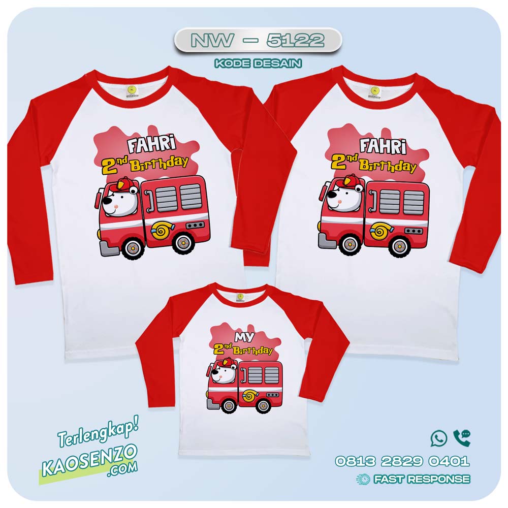 Baju Kaos Couple Keluarga Pemadam Kebakaran | Kaos Ultah Anak Fireman | Kaos Pemadam Kebakaran NW 5122