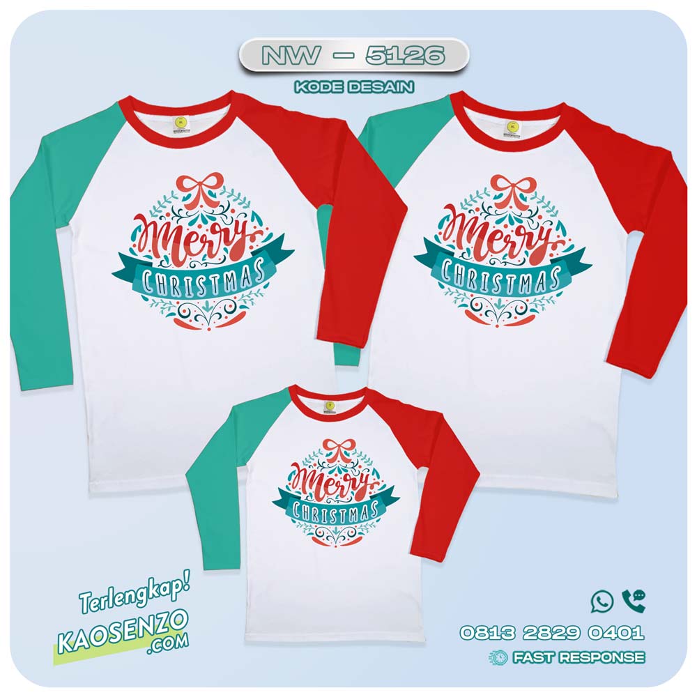 Baju Kaos Couple Keluarga Natal | Kaos Family Custom Christmas | Kaos Natal NW 5126