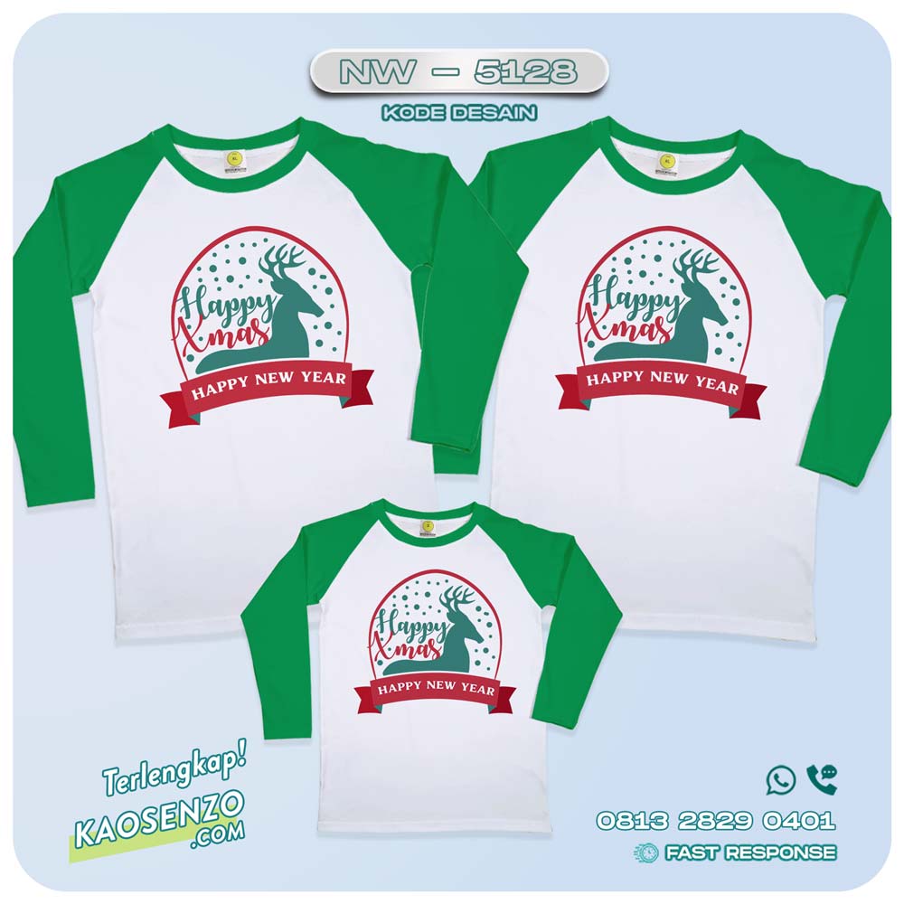 Baju Kaos Couple Keluarga Natal | Kaos Family Custom Christmas | Kaos Natal NW 5128